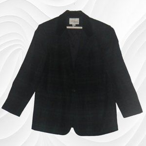 Royal Studio Womens Vintage Green Black Plaid Blazer, Jacket, sz 14, 44 bust‎